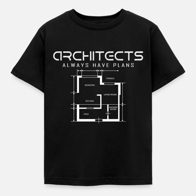 Architekten haben immer einen Plan Geschenkidee - Kinder T-Shirt - Schwarz