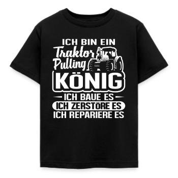 Tractor pulling - Kids' T-Shirt - black - Front - AI Model Kid Female (0cm)