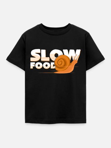 Langsame Nahrung - Kinder T-Shirt - Schwarz