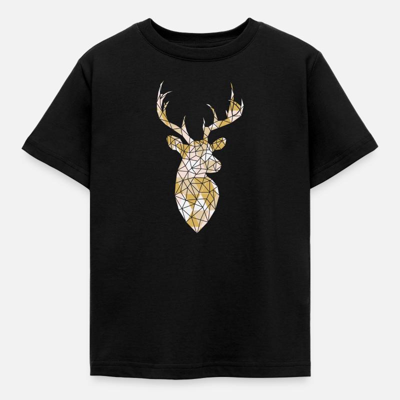 hirsch - Kinder T-Shirt - Schwarz