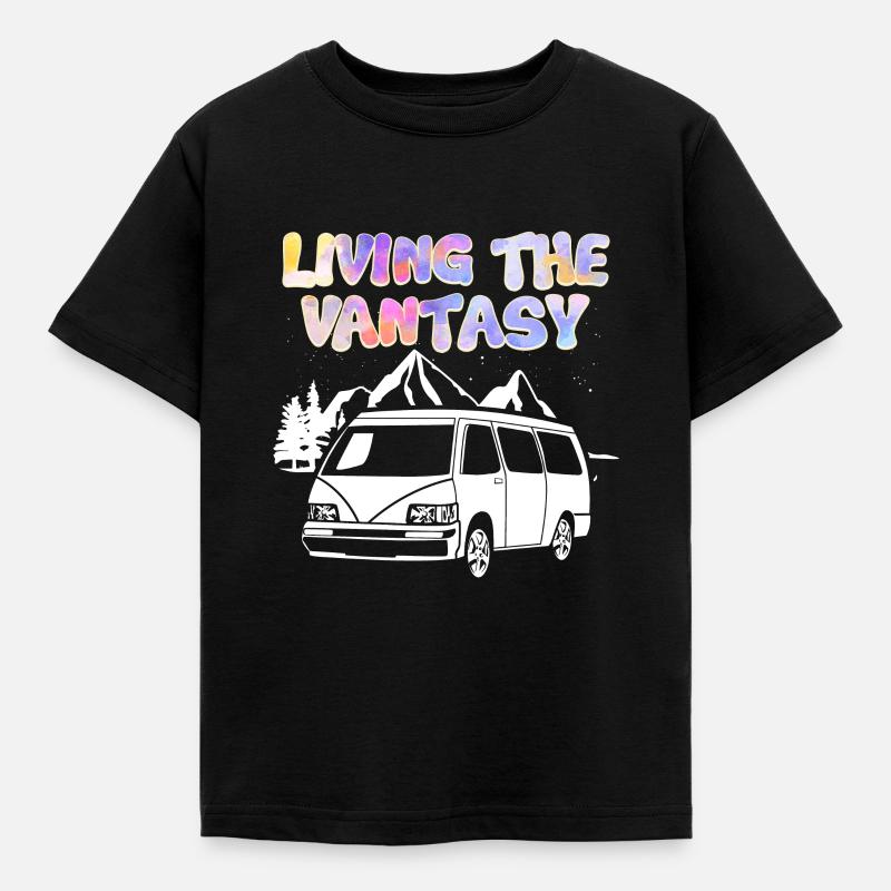 Camper Bus Gift | Caravan Camping - Kids' T-Shirt - black