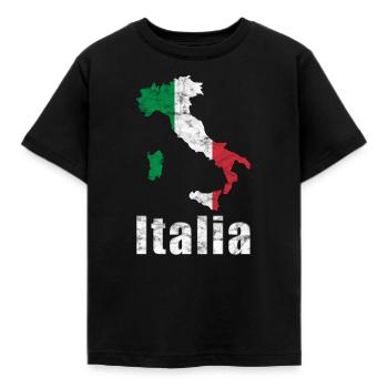 Italie carte drapeau Italia vintage - T-shirt Enfant - noir - Devant - AI Model Kid Female (0cm)