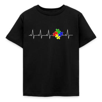 Rythme cardiaque Asperger autiste autiste autiste - T-shirt Enfant - noir - Devant - AI Model Kid Female (0cm)