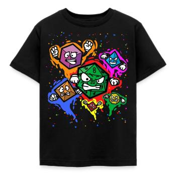 Fantasy RPG Cubes Jeu Tabletop Joueur - T-shirt Enfant - noir - Devant - AI Model Kid Female (0cm)