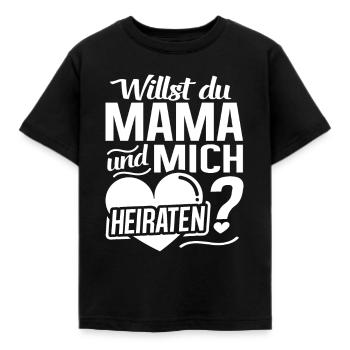 Heiratsantrag Marry Me Heitate mich - Kinder T-Shirt - Schwarz - Vorne - AI Model Kid Female (0cm)
