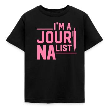 Journalist - Kids' T-Shirt - black - Front - AI Model Kid Female (0cm)