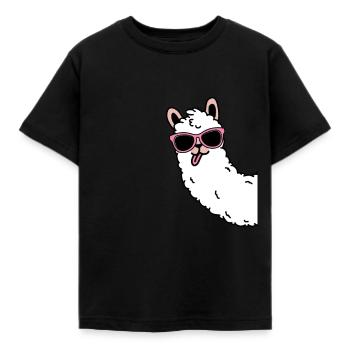 Alpaka Alpaca Lama cooles Geschenk - Kinder T-Shirt - Schwarz - Vorne - AI Model Kid Female (0cm)