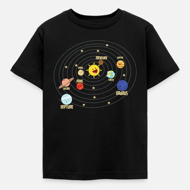 Primary school solar system in space gift - Kids' T-Shirt - black