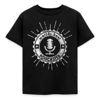 Mondial meilleur podcasteur | Cadeau Blogger - T-shirt Enfant - noir - Devant - AI Model Kid Female (0cm)
