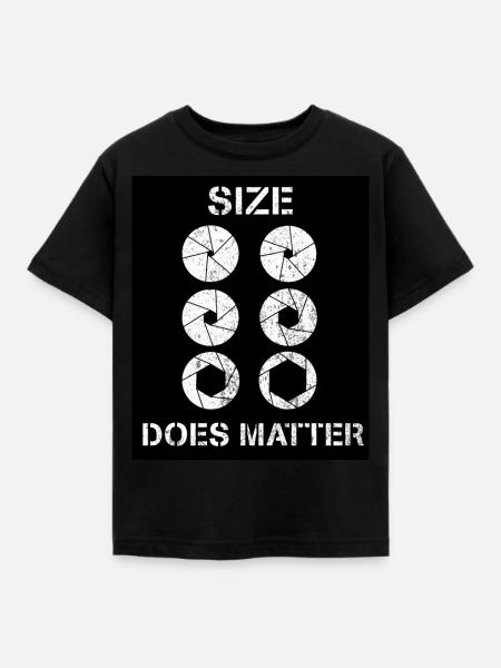 SIZE DOES MATTER - Kinder T-Shirt - Schwarz