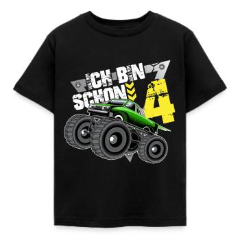 Ich bin 4 Geschenk 4. Geburtstag Monster Truck - Kinder T-Shirt - Schwarz - Vorne - AI Model Kid Female (0cm)