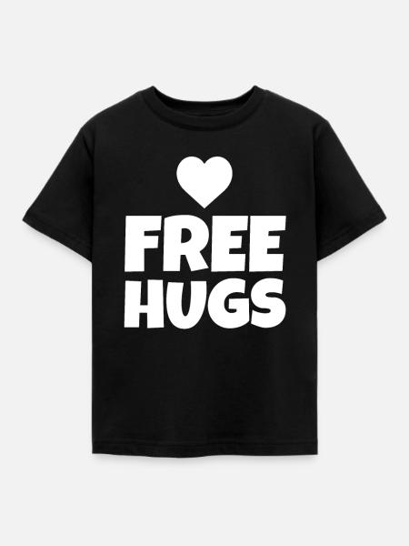 FREE HUGS - Kinder T-Shirt - Schwarz