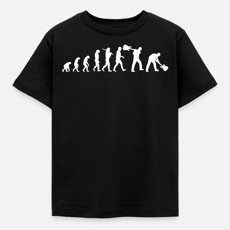E-Gitarre Evolution Musiker Gitarre Geschenk - Kinder T-Shirt - Schwarz