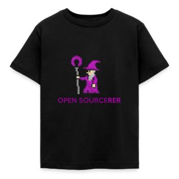 Tee-shirt programmeur sorcier open source - T-shirt Enfant - noir - Devant - AI Model Kid Female (0cm)