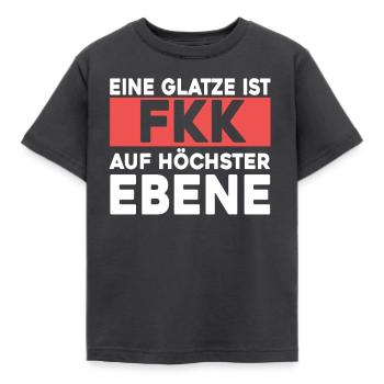 Un chauve est nudiste au plus haut niveau | disant - T-shirt Enfant - charbon - Devant - AI Model Kid Female (0cm)