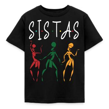 Sistas Black History - Kinder T-Shirt - Schwarz - Vorne - AI Model Kid Female (0cm)