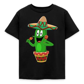 Fiesta Cactus Party Sombrero - T-shirt Enfant - noir - Devant - AI Model Kid Female (0cm)