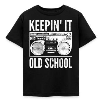 Keepin' It Old School Hip Hop lover Geschenkidee - Kinder T-Shirt - Schwarz - Vorne - AI Model Kid Female (0cm)