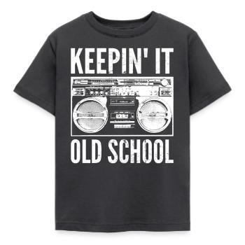 Keepin' It Old School Hip Hop lover Geschenkidee - Kinder T-Shirt - Dunkelgrau - Vorne - AI Model Kid Female (0cm)