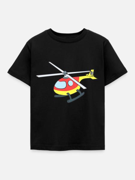 Hubschrauber - Kinder T-Shirt - Schwarz