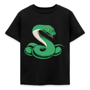 Schlange Grüne Mamba Reptilien Terrarium - Kinder T-Shirt - Schwarz - Vorne - AI Model Kid Female (0cm)