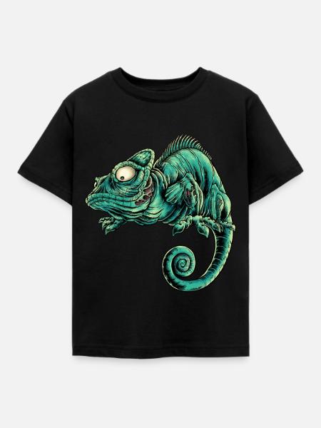 Chamäleon Dschungel Madagaskar Afrika Leguan - Kinder T-Shirt - Schwarz