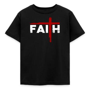 Chrétiens de foi - T-shirt Enfant - noir - Devant - AI Model Kid Female (0cm)