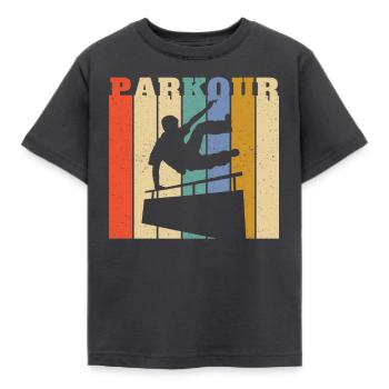 Distressed Style Urban Parkour - Kinder T-Shirt - Dunkelgrau - Vorne - AI Model Kid Female (0cm)