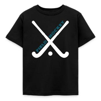 Feldhockey - Kinder T-Shirt - Schwarz - Vorne - AI Model Kid Female (0cm)