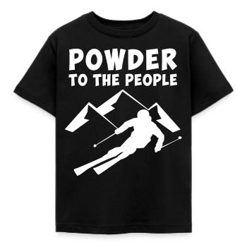 Powder to the people Pulverschnee für die Menschen - Kinder T-Shirt - Schwarz - Vorne - AI Model Kid Female (0cm)