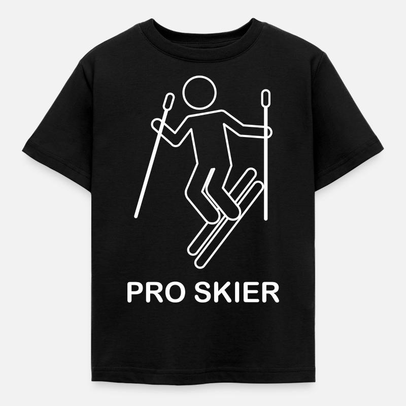 Pro Skier - Kinder T-Shirt - Schwarz