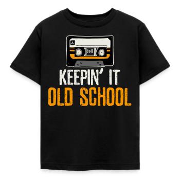 Old school - Kids' T-Shirt - black - Front - AI Model Kid Female (0cm)