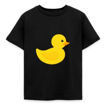 Badeente Gummiente - Kinder T-Shirt - Schwarz - Vorne - AI Model Kid Female (0cm)