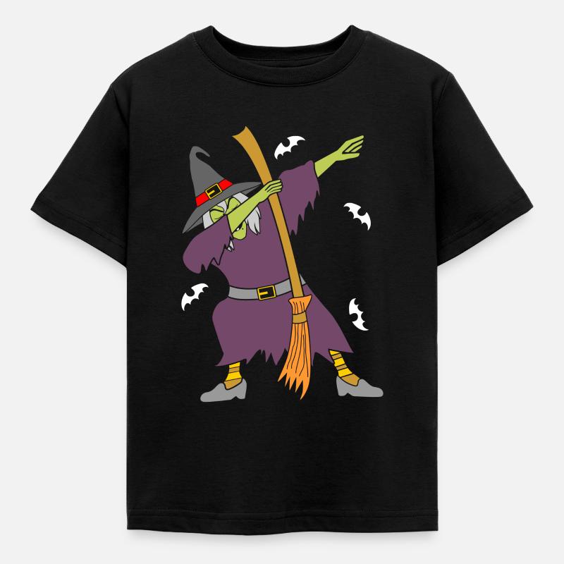 Hexe DAB Witch Dabbing Hexenbesen - Kinder T-Shirt - Schwarz