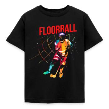 Innebandy innebandy gåva - T-shirt barn - svart - Fram - AI Model Kid Female (0cm)