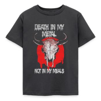 Vegan Death Metal - T-shirt Enfant - charbon - Devant - AI Model Kid Female (0cm)