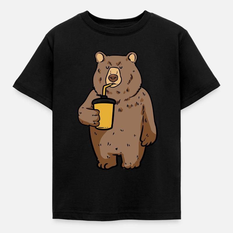 Ours assoiffé - T-shirt Enfant - noir