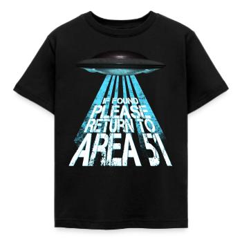 AREA 51 - Kids' T-Shirt - black - Front - AI Model Kid Female (0cm)