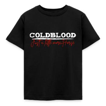 Sang froid Plus de cheval | Cavalier écurie cadeau - T-shirt Enfant - noir - Devant - AI Model Kid Female (0cm)