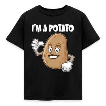 Je suis une pomme de terre - T-shirt Enfant - noir - Devant - AI Model Kid Female (0cm)