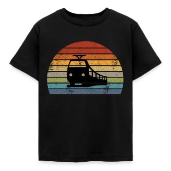trains - T-shirt Enfant - noir - Devant - AI Model Kid Female (0cm)