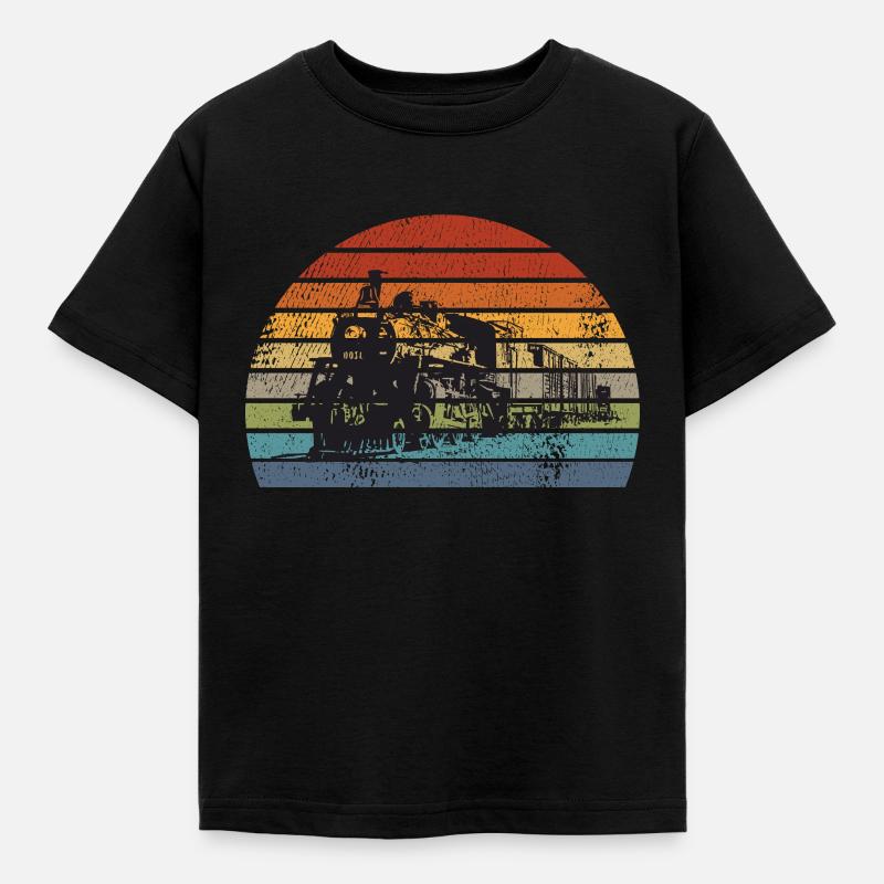 Züge - Kinder T-Shirt - Schwarz