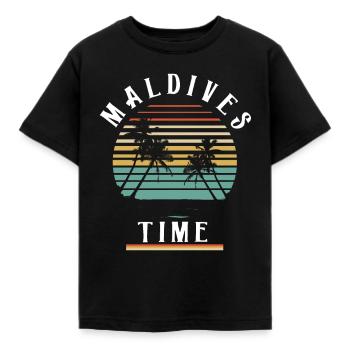 MALDIVES TIME - Kids' T-Shirt - black - Front - AI Model Kid Female (0cm)
