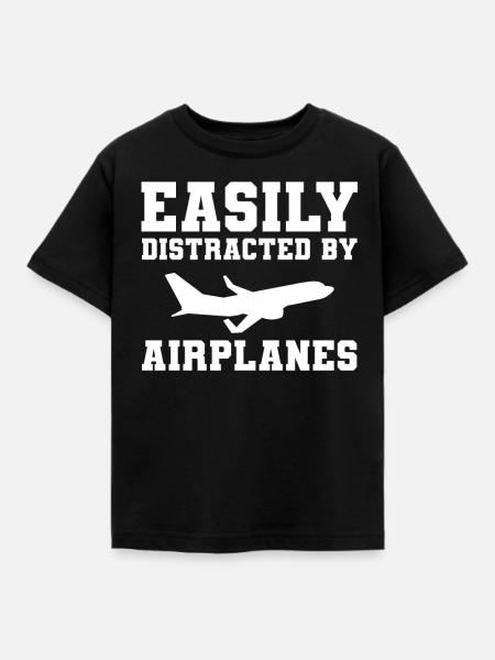 Flugzeug-Pilot Luftfahrt - Kinder T-Shirt - Schwarz