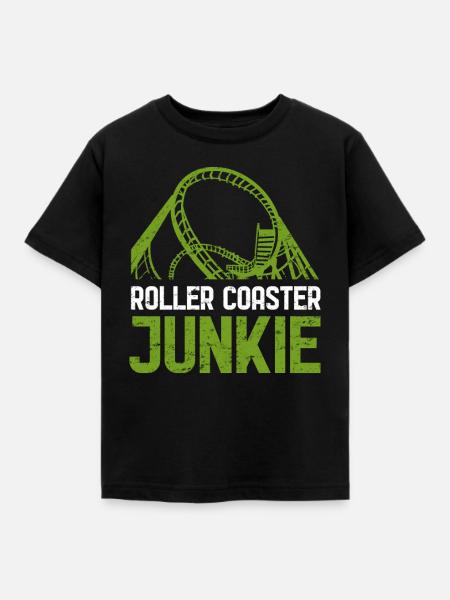 Achterbahn Junkie - Kinder T-Shirt - Schwarz