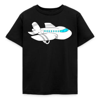 Flugzeug - Kinder T-Shirt - Schwarz - Vorne - AI Model Kid Female (0cm)