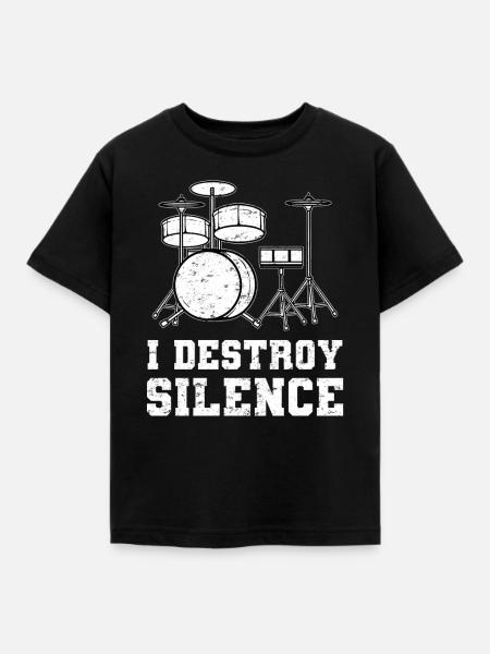 Drumming Drumset Schlagzeug - Kinder T-Shirt - Schwarz