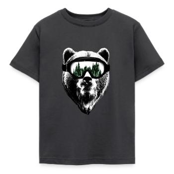 Ours avec des lunettes de neige dans la forêt cadeau - T-shirt Enfant - charbon - Devant - AI Model Kid Female (0cm)