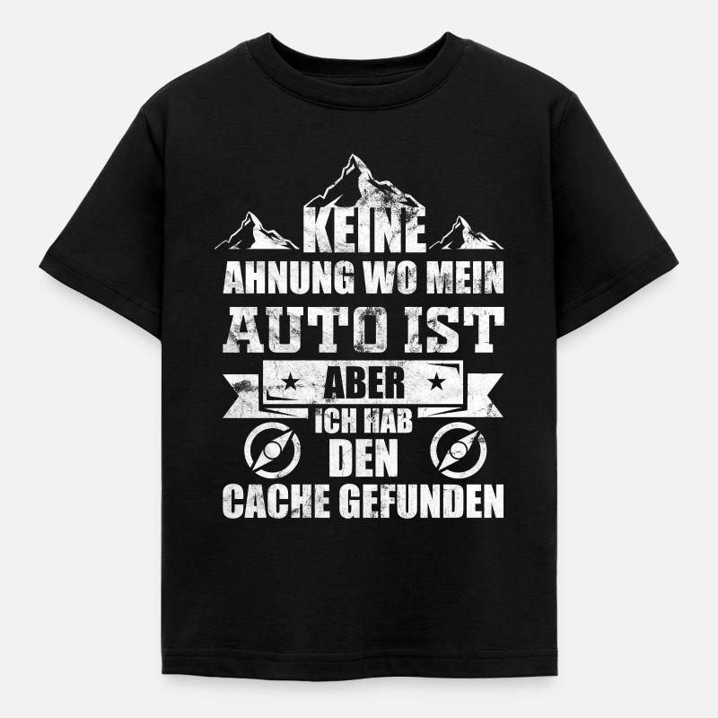 Geocaching Cache - Kinder T-Shirt - Schwarz