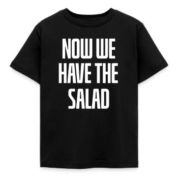 Now we have the salad - Kids' T-Shirt - black - Front - AI Model Kid Female (0cm)